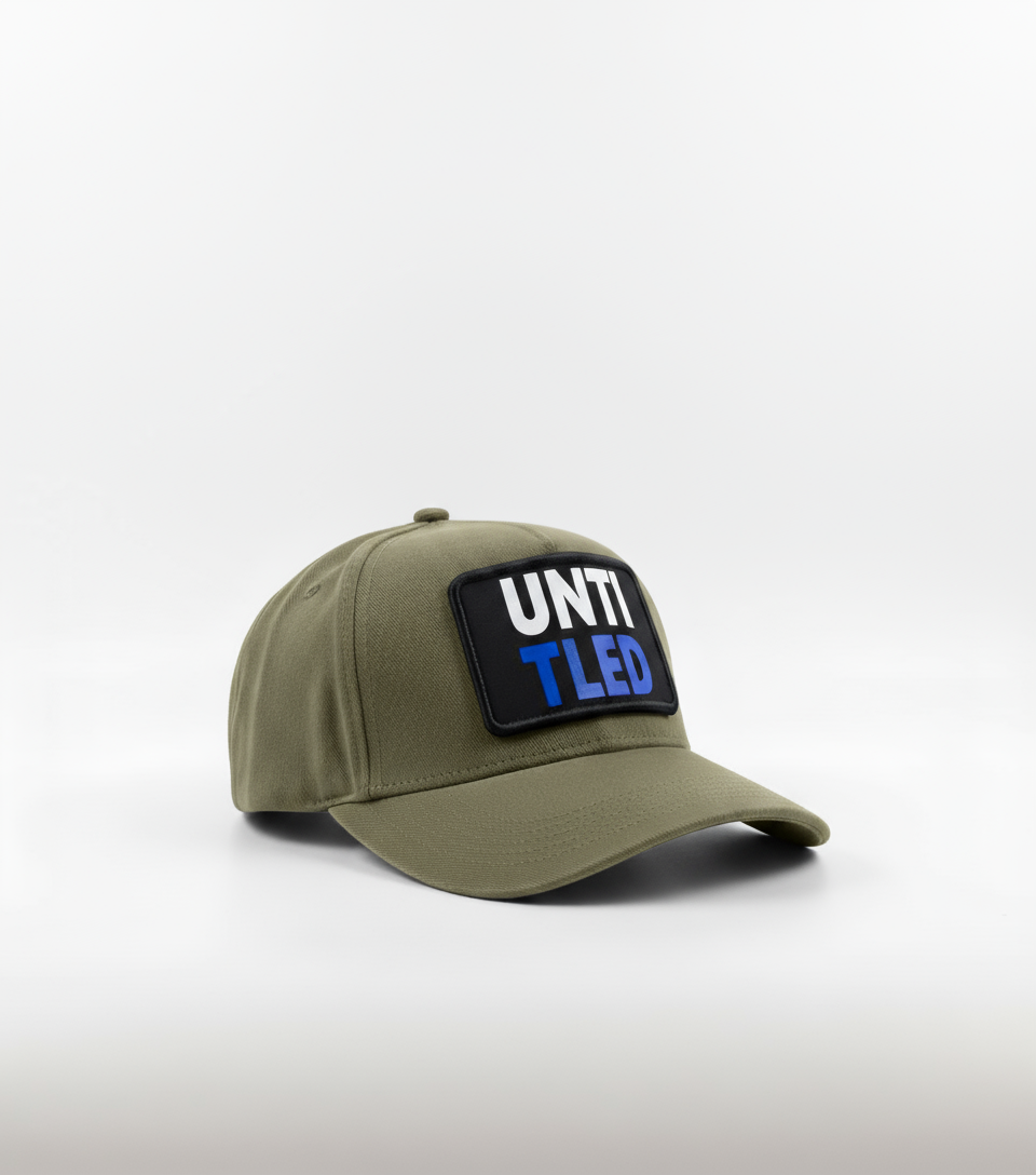 Khaki Green Patch 5 Panel Cap image 1