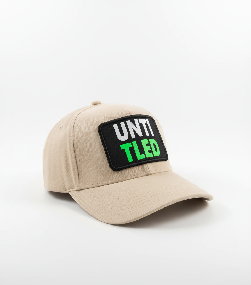 Beige Patch 5 Panel Cap image 0