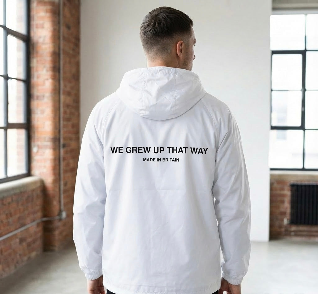 We Grew Up That Way Windbreaker Jacket ( White )