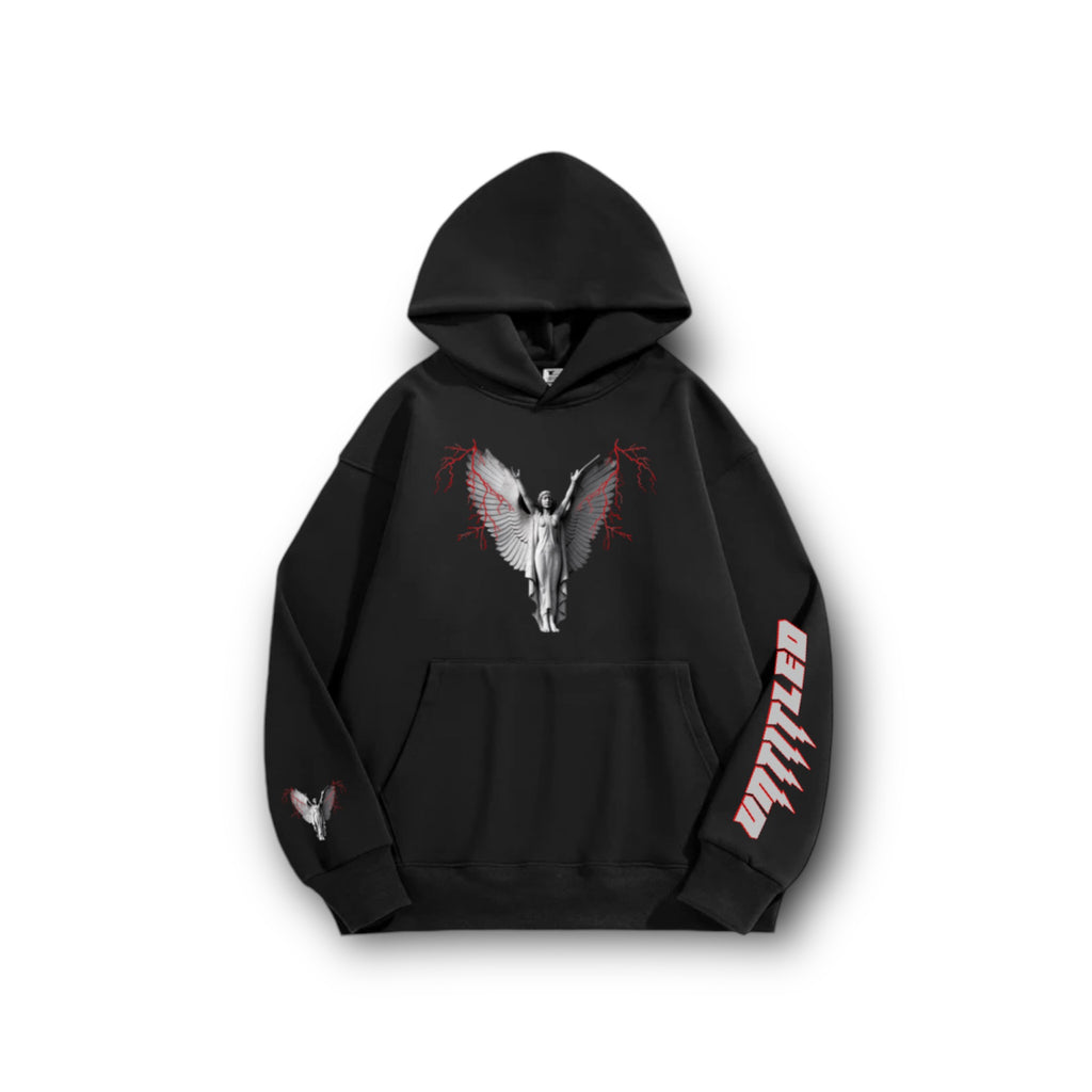 Hoodie Red Blue Angel Untitled Unisex  Adults image 1