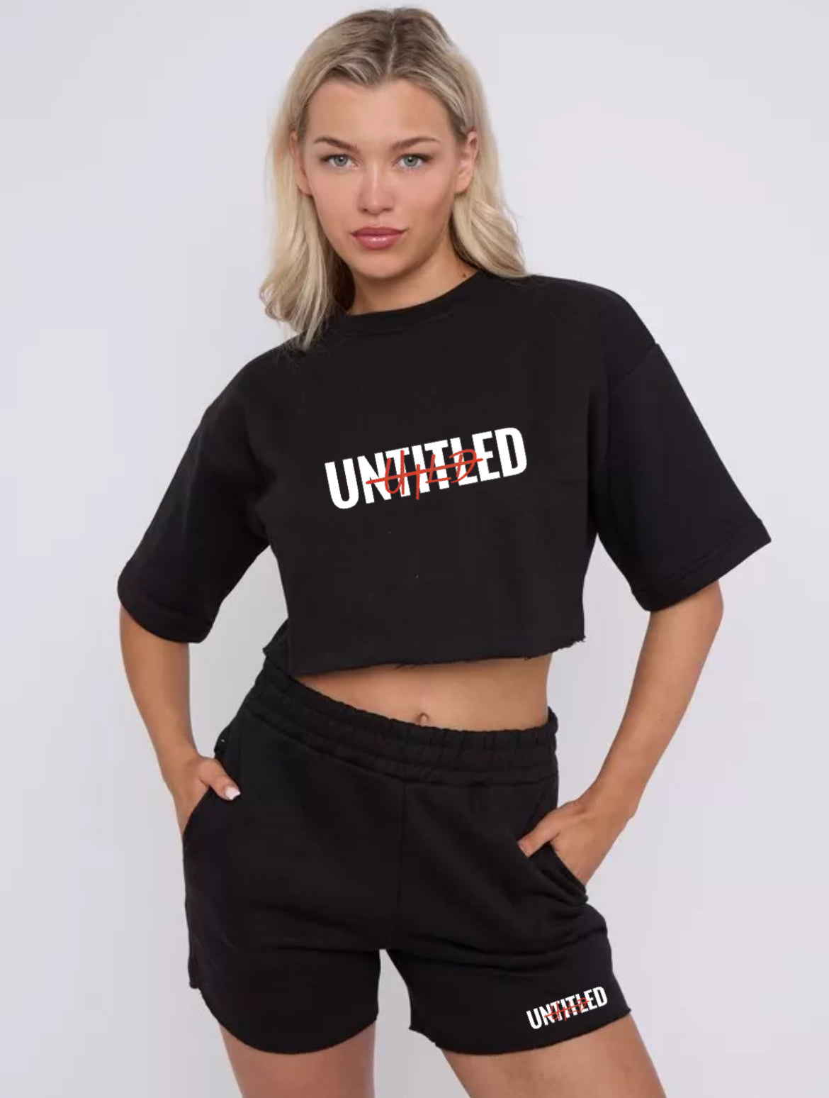 Fresh ( Black ) Untitled Womens Shorts Set image 1