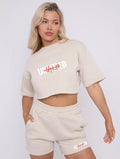 Fresh ( Beige ) Untitled Womens Shorts Set image 0