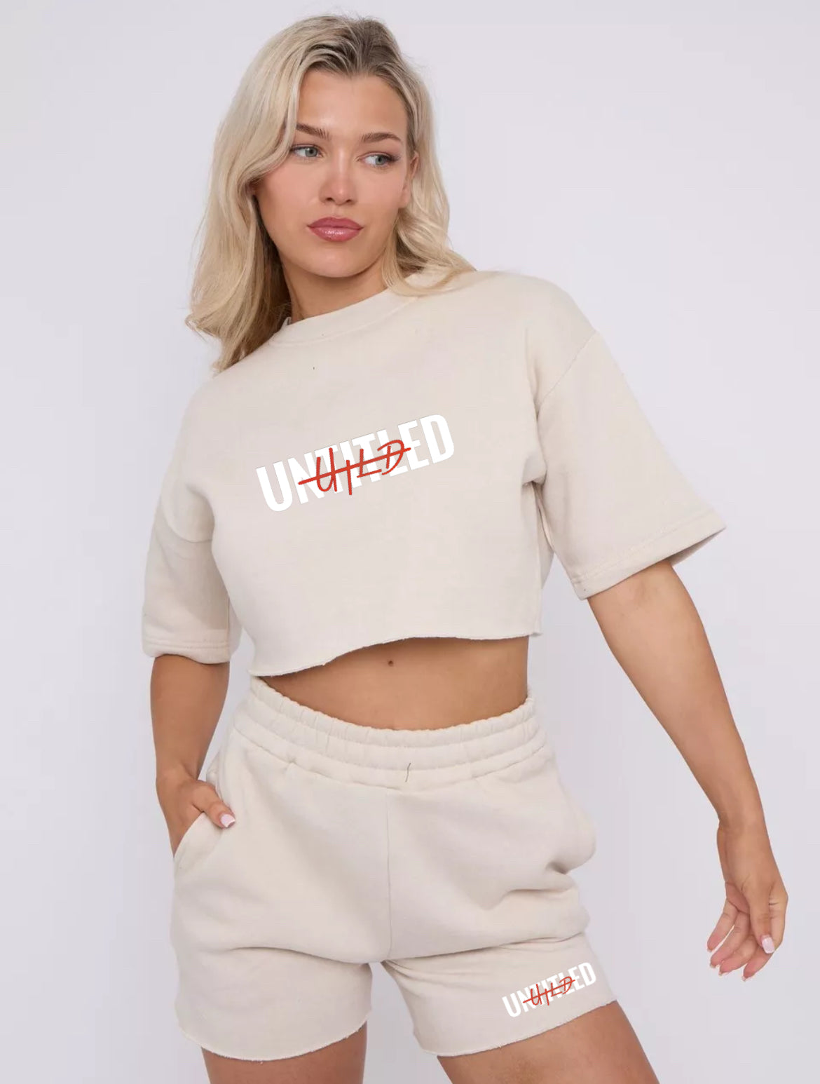 Fresh ( Beige ) Untitled Womens Shorts Set image 0